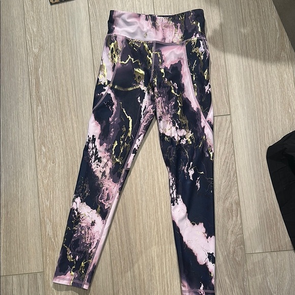 Old Navy Pink and Black Marble Leggings - Picture 1 of 5